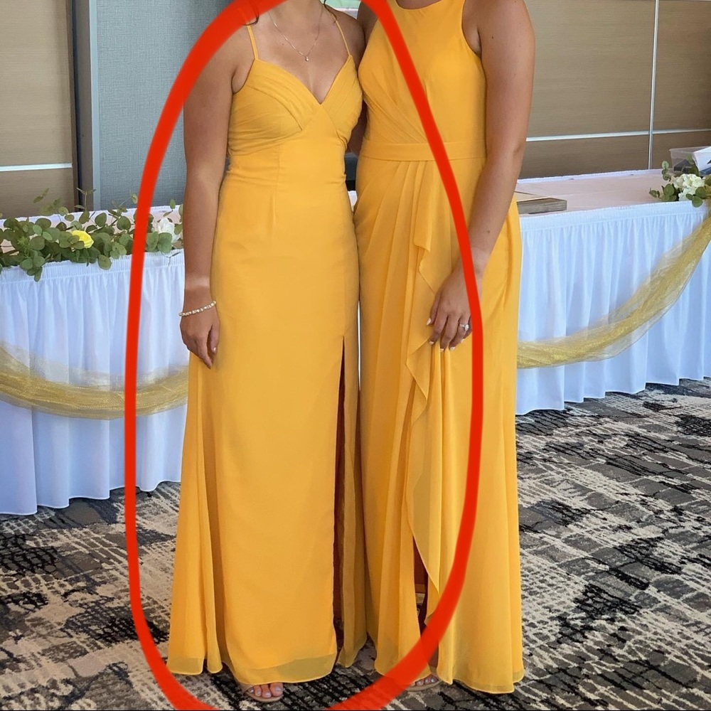 Azazie Hailey in Marigold, Size A2